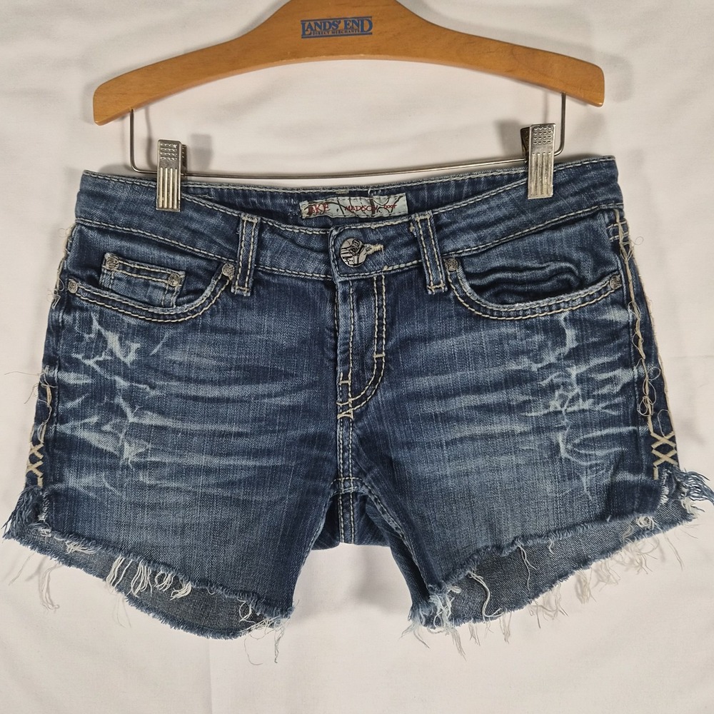 2000s Y2k BKE Buckle Low Rise Women's Denim Cutoff Shorts Size 28